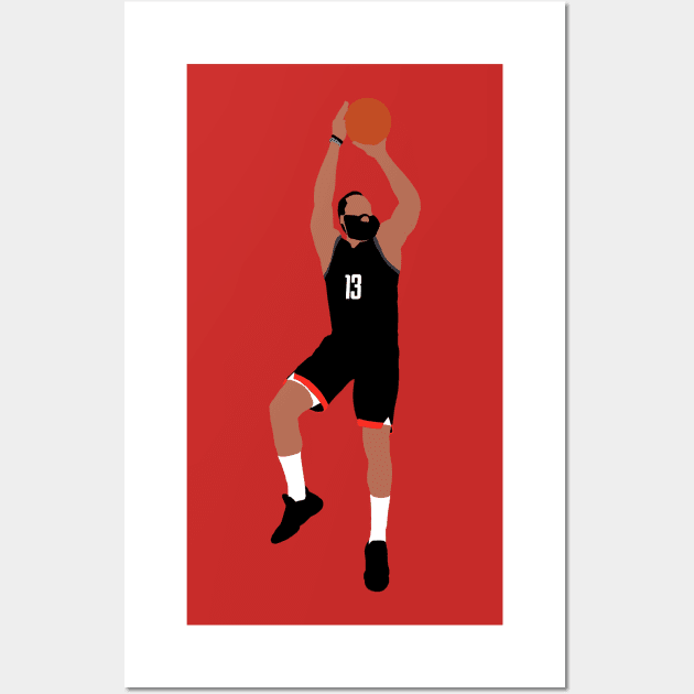 James Harden One Leg Three Pointer Wall Art by xRatTrapTeesx